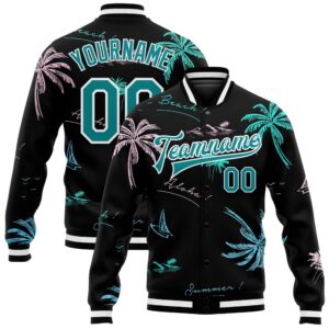 Custom Black Teal White Hawaii Palm Trees…