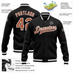 Custom Black Texas Orange White Bomber Full Snap Baseball Jacket Custom Team Jacket 2 e39cnj.jpg