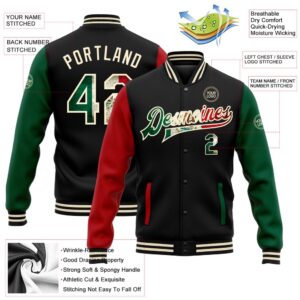 Custom Black Vintage Mexican Flag Cream Kelly Green Red Bomber Full Snap Varsity Baseball Jacket Custom Team Jacket 2 fbae1w.jpg