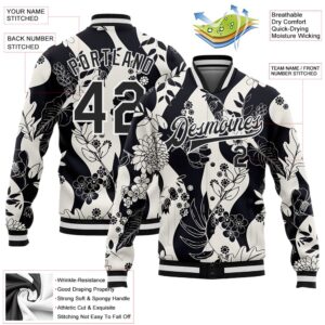 Custom Black White Floral Wave 3D Pattern Design Bomber Full Snap Baseball Jacket Custom Team Jacket 2 vk7z0f.jpg