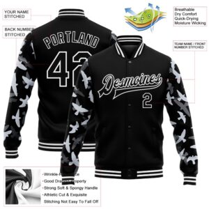 Custom Black White Flying Bird Sleeves 3D Pattern Design Bomber Full Snap Baseball Jacket Custom Team Jacket 2 cjqgzr.jpg