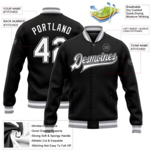 Custom Black White Gray Bomber Full Snap Baseball Jacket Custom Team Jacket 2 cllv9i.jpg