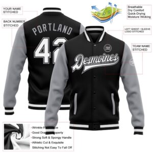 Custom Black White Gray Bomber Full Snap Varsity Baseball Jacket Custom Team Jacket 2 iwaj0e.jpg