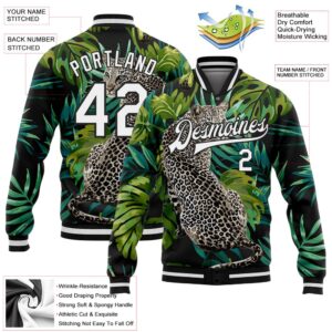 Custom Black White Leopard And Tropical Palm Plants 3D Bomber Full Snap Baseball Jacket Custom Team Jacket 2 al8nvp.jpg