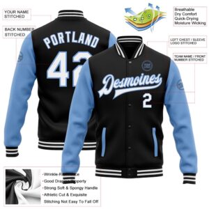 Custom Black White Light Blue Bomber Full Snap Varsity Baseball Jacket Custom Team Jacket 2 gwbxc3.jpg