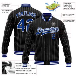 Custom Black White Pinstripe Royal Bomber Full Snap Baseball Jacket Custom Team Jacket 2 zxccwq.jpg