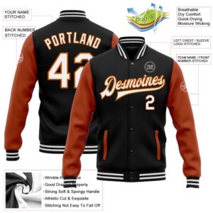 Custom Black White Texas Orange Bomber Full Snap Varsity Baseball Jacket Custom Team Jacket 2 fqrdy6.jpg