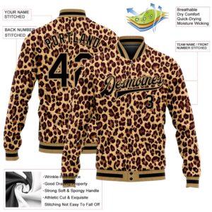 Custom Brown Black Old Gold Leopard 3D Pattern Design Bomber Full Snap Baseball Jacket Custom Team Jacket 2 yf2njf.jpg