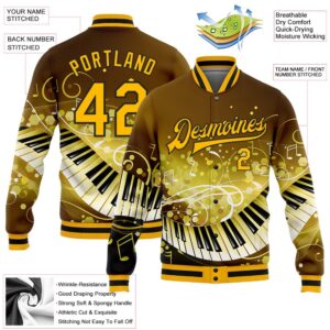 Custom Brown Gold Black Piano Music Festival 3D Pattern Design Bomber Full Snap Baseball Jacket Custom Team Jacket 2 mam6sv.jpg