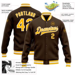 Custom Brown Gold White Bomber Full Snap Baseball Jacket Custom Team Jacket 2 rthnuw.jpg