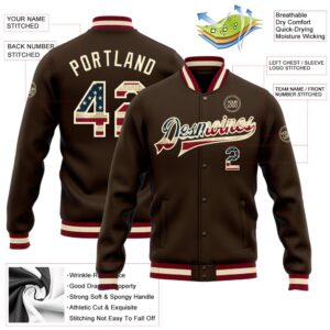 Custom Brown Vintage USA Flag Cream Maroon Bomber Full Snap Baseball Jacket Custom Team Jacket 2 lcd7cl.jpg
