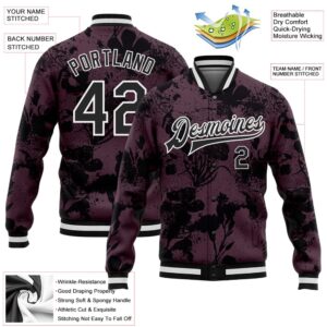 Custom Burgundy Black White Plant And Flower 3D Pattern Design Bomber Full Snap Baseball Jacket Custom Team Jacket 2 w2lkkj.jpg