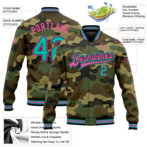 Custom Camo Aqua Black Pink Bomber Full Snap Varsity Letterman Salute To Service Jacket Custom Team Jacket 2 u7gou8.jpg