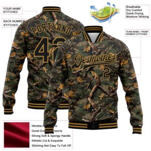 Custom Camo Black Old Gold Classic Wood Camouflage 3D Bomber Full Snap Varsity Letterman Salute To Service Jacket Custom Team Jacket 2 lvo8hp.jpg