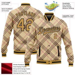 Custom City Cream Old Gold Black Light Pink Check Board 3D Pattern Design Bomber Full Snap Baseball Jacket Custom Team Jacket 2 mlnqle.jpg