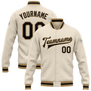 Custom Cream Black Old Gold Bomber Full…