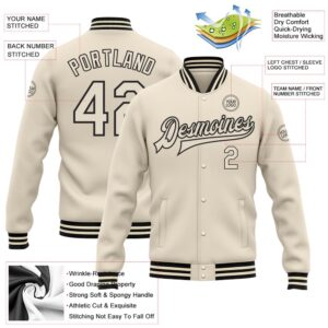 Custom Cream Cream Black Bomber Full Snap Baseball Jacket Custom Team Jacket 2 pvjvde.jpg