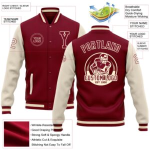 Custom Crimson Cream Maroon Bomber Full Snap Varsity Baseball Jacket Custom Team Jacket 2 rwpt7k.jpg
