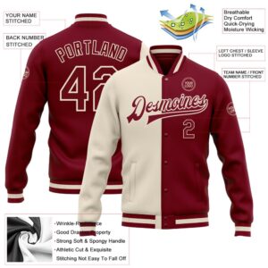 Custom Crimson Maroon Cream Bomber Full Snap Varsity Letterman Split Fashion Jacket Custom Team Jacket 2 kwcmv0.jpg