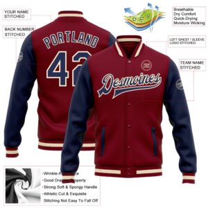 Custom Crimson Navy Cream Bomber Full Snap Varsity Baseball Jacket Custom Team Jacket 2 eul1kx.jpg
