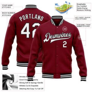 Custom Crimson White Black Bomber Full Snap Baseball Jacket Custom Team Jacket 2 mhvemj.jpg