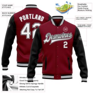 Custom Crimson White Black Gray Bomber Full Snap Varsity Baseball Jacket Custom Team Jacket 2 gsbiio.jpg