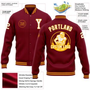Custom Crimson White Gold Bomber Full Snap Baseball Jacket Custom Team Jacket 2 zjitvn.jpg