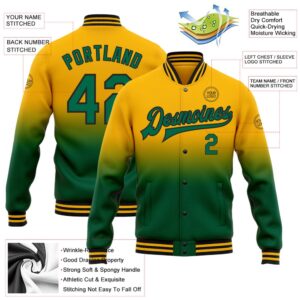 Custom Gold Kelly Green Black Bomber Full Snap Baseball Jacket Custom Team Jacket 2 feujj2.jpg
