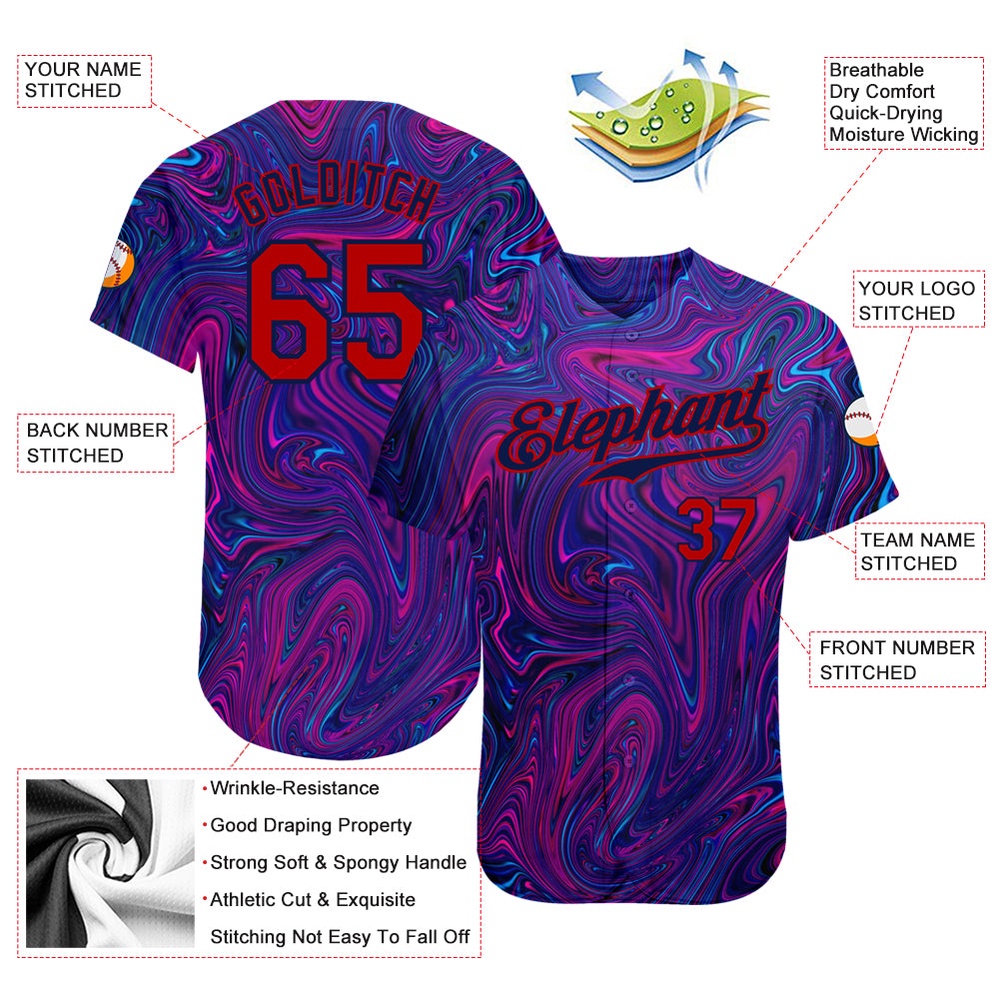 3D Pattern Design Abstract Interweaving Curved Fluid Art Authentic Baseball Jersey, Custom Baseball Jersey, Personalized Sport Jersey