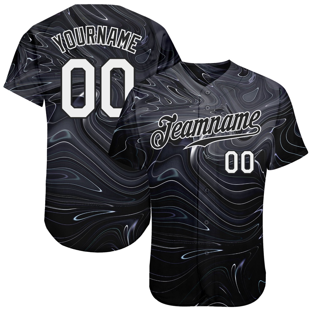 3D Pattern Design Abstract Liquid Marbling Fluid Art Authentic Baseball Jersey, Custom Baseball Jersey, Personalized Sport Jersey