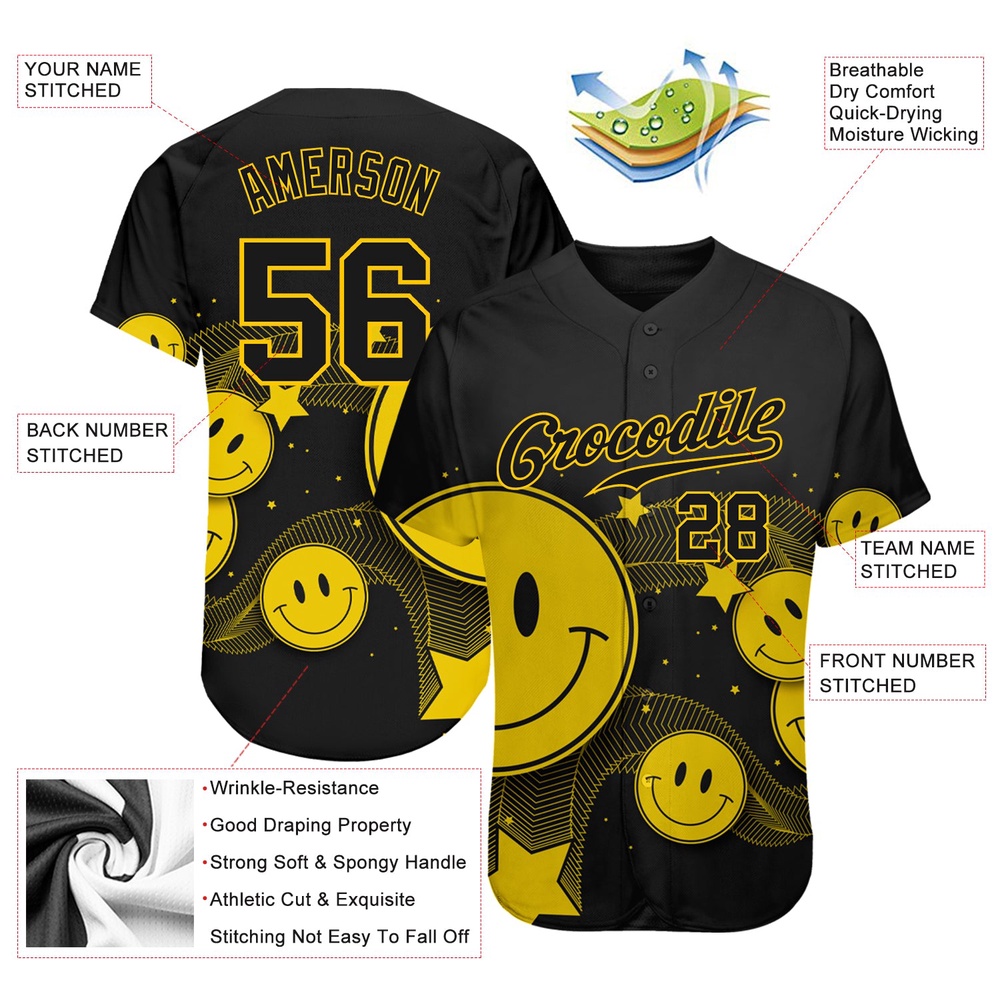 3D Pattern Design Authentic Baseball Jersey, Custom Baseball Jersey, Personalized Sport Jersey