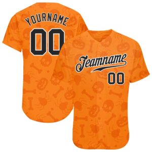 3D Pattern Halloween Pumpkins Skulls Candies Spiders Authentic Baseball Jersey, Custom Baseball Jersey, Personalized Sport Jersey
