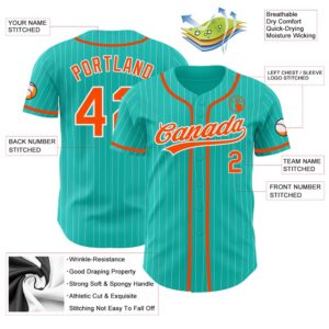 Aqua White Pinstripe Orange Authentic Baseball Jersey Custom Baseball Jersey Personalized Sport Jersey 2 q5z48x.jpg