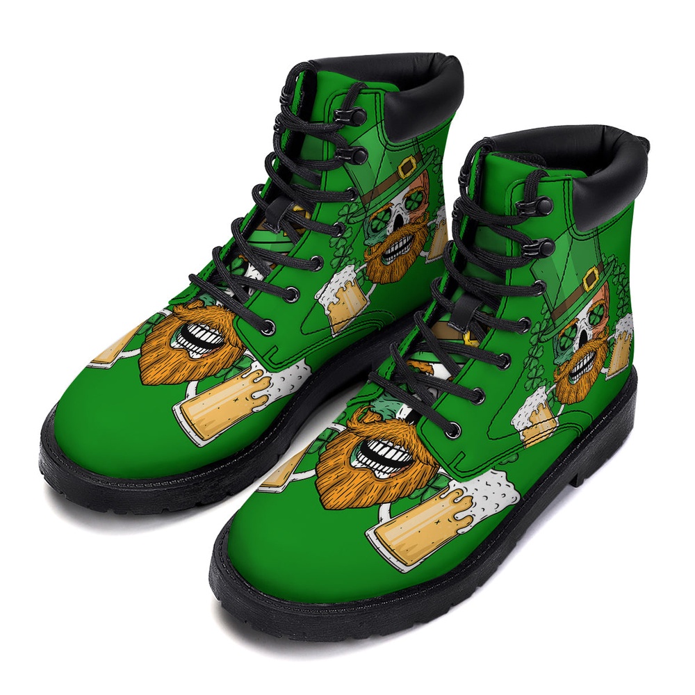Beer And Clover St. Patrick’s Day Print Boots, St Patricks Day Boots, St Patricks Day Shoes