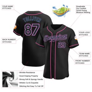 Black Black Pink Authentic Baseball Jersey Custom Baseball Jersey Personalized Sport Jersey 2 b0duz8.jpg