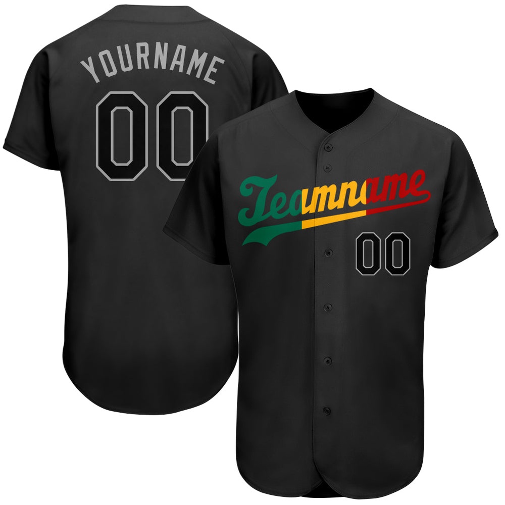 Black Black-Red Authentic Split Fashion Baseball Jersey, Custom Baseball Jersey, Personalized Sport Jersey