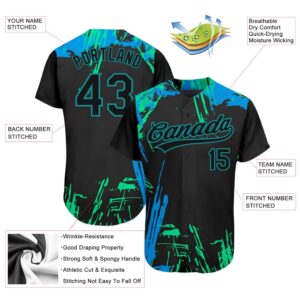 Black Black Teal Light Blue 3D Pattern Design Authentic Baseball Jersey Custom Baseball Jersey Personalized Sport Jersey 2 kjiedc.jpg
