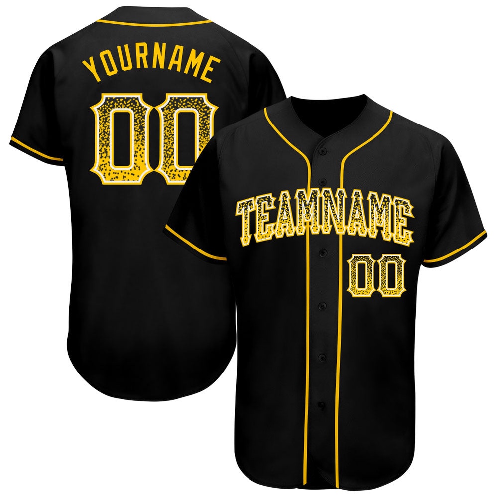 Black Gold-White Authentic Drift Fashion Baseball Jersey, Custom Baseball Jersey, Personalized Sport Jersey