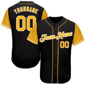 Black Gold-White Authentic Two Tone Baseball Jersey,…