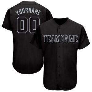 Black Gray Baseball Jersey, Custom Baseball Jersey,…
