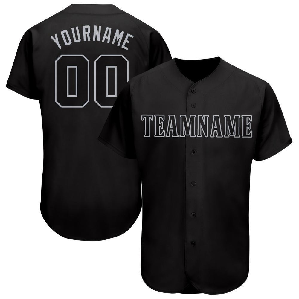 Black Gray Baseball Jersey, Custom Baseball Jersey, Personalized Sport Jersey Black Gray Baseball Jersey, Custom Baseball Jersey, Personalized Sport Jersey