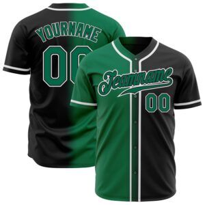 Black Kelly Green-White Authentic Gradient Fashion Baseball…
