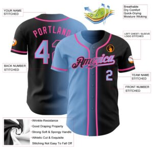 Black Light Blue Pink Authentic Gradient Fashion Baseball Jersey Custom Baseball Jersey Personalized Sport Jersey 2 drekko.jpg