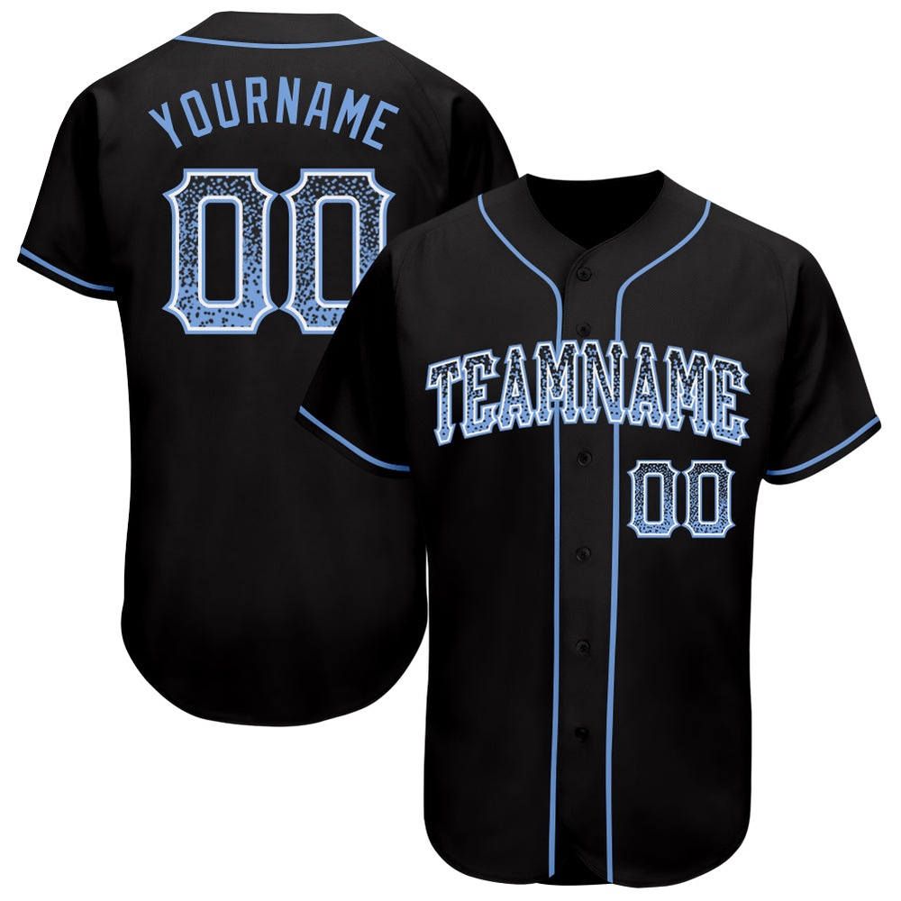 Black Light Blue-White Authentic Drift Fashion Baseball Jersey, Custom Baseball Jersey, Personalized Sport Jersey