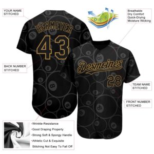 Black Old Gold 3D Pattern Design Billiards Snooker 8 Ball Authentic Baseball Jersey Custom Baseball Jersey Personalized Sport Jersey 2 bmh371.jpg