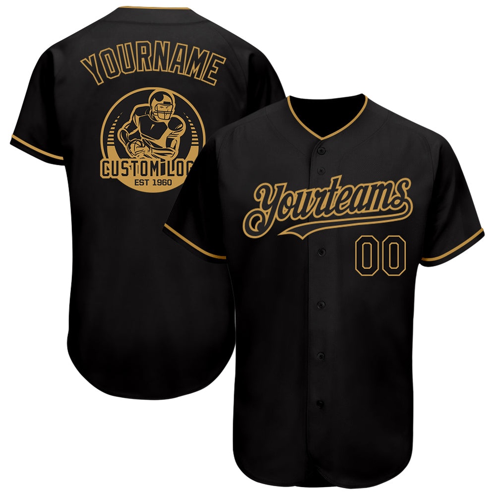 Black Old Gold Authentic Baseball Jersey, Custom Baseball Jersey, Personalized Sport Jersey Black Old Gold Authentic Baseball Jersey, Custom Baseball Jersey, Personalized Sport Jersey