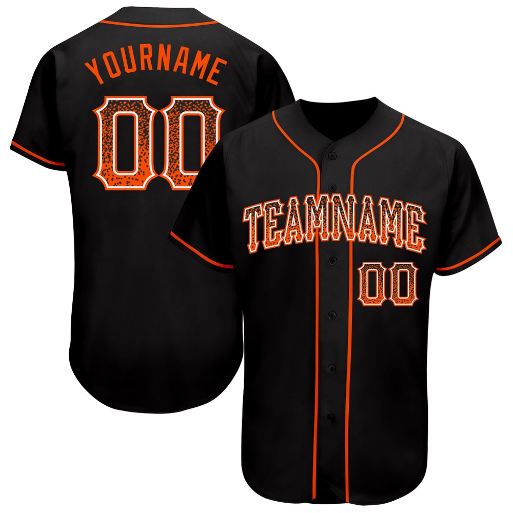 Black Orange-White Authentic Drift Fashion Baseball Jersey, Custom Baseball Jersey, Personalized Sport Jersey