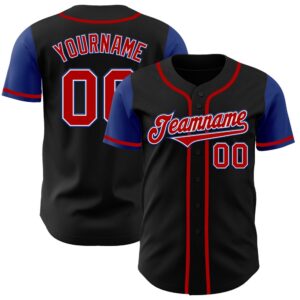 Black Red-Royal Authentic Two Tone Baseball Jersey,…