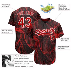 Black Red White 3D Pattern Design Authentic Baseball Jersey Custom Baseball Jersey Personalized Sport Jersey 2 tapogr.jpg