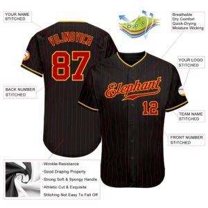 Black Red Pinstripe Red Gold Authentic Baseball Jersey Custom Baseball Jersey Personalized Sport Jersey 2 sobwap.jpg